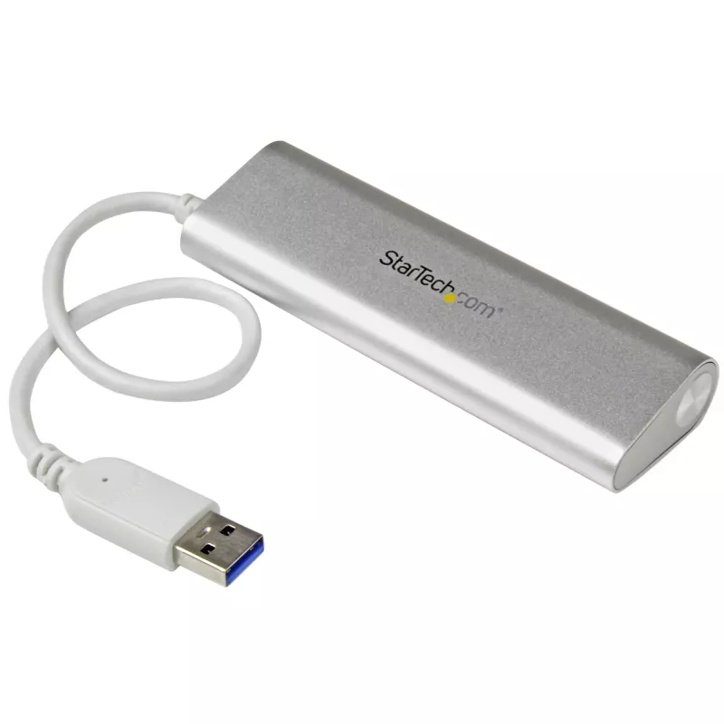 StarTech.com 4-poorts USB hub, USB A naar 4x USB-A aansluitingen, USB 5Gbps, robuust ontwerp, busgevoed, draagbare laptop USB 3.0 hub