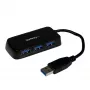 StarTech.com draagbare 4-poorts SuperSpeed mini USB 3.0 hub - zwart~Draagbare 4-poorts SuperSpeed mini USB 3.0 hub - 5Gbps - zwart
