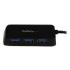 StarTech.com draagbare 4-poorts SuperSpeed mini USB 3.0 hub - zwart~Draagbare 4-poorts SuperSpeed mini USB 3.0 hub - 5Gbps - zwart