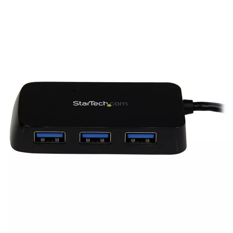 StarTech.com draagbare 4-poorts SuperSpeed mini USB 3.0 hub - zwart~Draagbare 4-poorts SuperSpeed mini USB 3.0 hub - 5Gbps - zwart