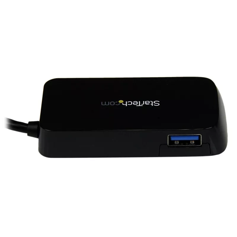StarTech.com draagbare 4-poorts SuperSpeed mini USB 3.0 hub - zwart~Draagbare 4-poorts SuperSpeed mini USB 3.0 hub - 5Gbps - zwart