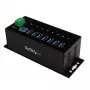 StarTech.com 7-poorts industriële USB 3.0 hub met ESD-beveiliging~7-poorts USB 3.0 hub (5Gbps) - industriële metalen USB-A hub met ESD-beveiliging en 350W overspanningsbeveiliging - DIN-rail-, wand- of tafelmontage - TAA-conforme USB-expanderhub