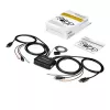 StarTech.com 2-poorts DisplayPort KVM-switch – 4K 60Hz – compacte dual-port UHD DP 1.2 USB desktop KVM-switch met 1,2 m kabels & audio – busgevoed & externe omschakeling – MacBook ThinkPad