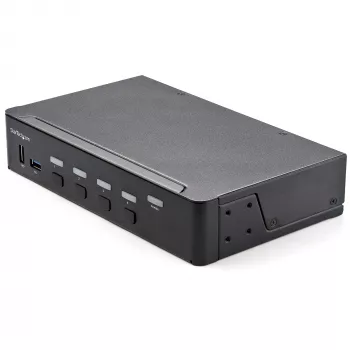 StarTech.com 4-poorts HDMI KVM-switch – enkel scherm 4K 60Hz Ultra HD HDR – desktop HDMI 2.0 KVM-switch met 2-poorts USB 3.0 hub (5Gbit/s) en 4x USB 2.0 HID, audio – hotkey-omschakeling – TAA
