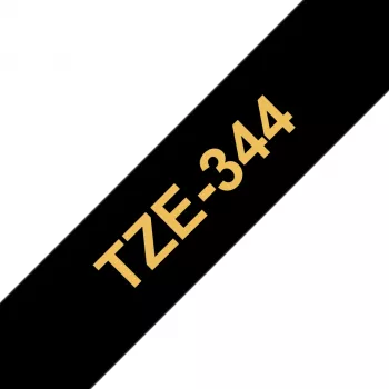 Brother gelamineerde band 18 mm, goud op zwart, TZe, thermische directe druk, China, 5 jaar, Brother