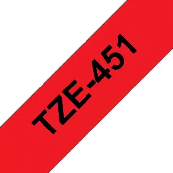 Brother TZE-451 labelband zwart op rood TZ