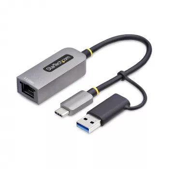 StarTech.com 2.5GbE USB-C naar Ethernet-adapter met USB-A-converter, NBASE-T NIC, USB 3.0 Type-C 2.5/1G multi-speed netwerk, Thunderbolt-compatibel, Windows & Mac