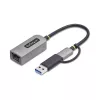 StarTech.com 2.5GbE USB-C naar Ethernet-adapter met USB-A-converter, NBASE-T NIC, USB 3.0 Type-C 2.5/1G multi-speed netwerk, Thunderbolt-compatibel, Windows & Mac