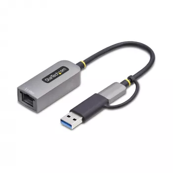 StarTech.com 2.5GbE USB-C naar Ethernet-adapter met USB-A-converter, NBASE-T NIC, USB 3.0 Type-C 2.5/1G multi-speed netwerk, Thunderbolt-compatibel, Windows & Mac