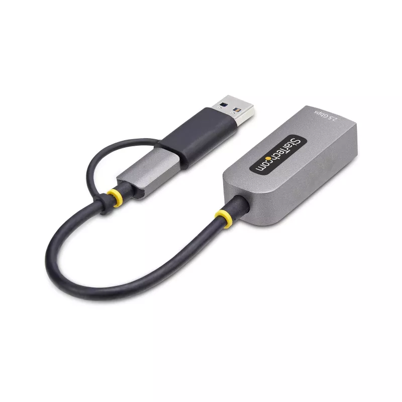 StarTech.com 2.5GbE USB-C naar Ethernet-adapter met USB-A-converter, NBASE-T NIC, USB 3.0 Type-C 2.5/1G multi-speed netwerk, Thunderbolt-compatibel, Windows & Mac