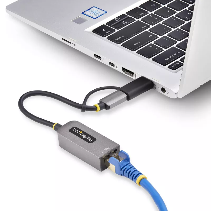 StarTech.com 2.5GbE USB-C naar Ethernet-adapter met USB-A-converter, NBASE-T NIC, USB 3.0 Type-C 2.5/1G multi-speed netwerk, Thunderbolt-compatibel, Windows & Mac