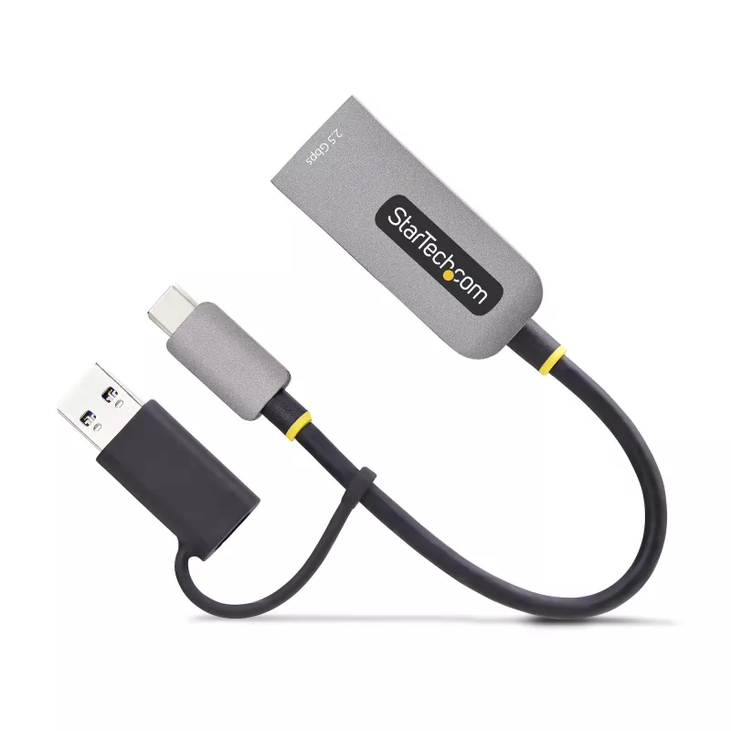 StarTech.com 2.5GbE USB-C naar Ethernet-adapter met USB-A-converter, NBASE-T NIC, USB 3.0 Type-C 2.5/1G multi-speed netwerk, Thunderbolt-compatibel, Windows & Mac