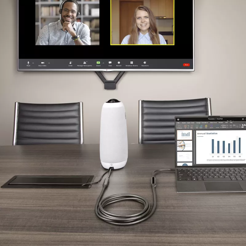 StarTech.com 3 m (10 ft) actieve USB-C-kabel, USB 3.2 Gen 2 10 Gbit/s, lange USB Type-C datatransmissiekabel, 60 W Power Delivery, 8K 60 Hz, DP 1.4 Alt-modus met HBR3/HDR10/MST/DSC 1.2/HDCP 2.2 – USB-C-naar-USB-C-kabel