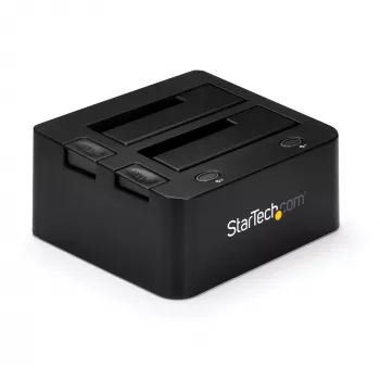 StarTech.com dual-bay USB 3.0 naar SATA en IDE harde schijf dockingstation, USB-harde schijf dock, externe 2,5/3,5 inch SATA I/II/III en IDE (40-pin) SSD/HDD-dockingstation, hot-swap harde schijf bays, top-loading