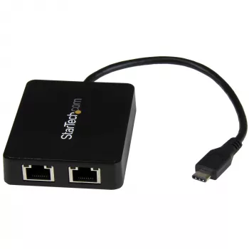 StarTech.com USB-C naar dual Gigabit Ethernet-adapter met USB (Type-A) aansluiting