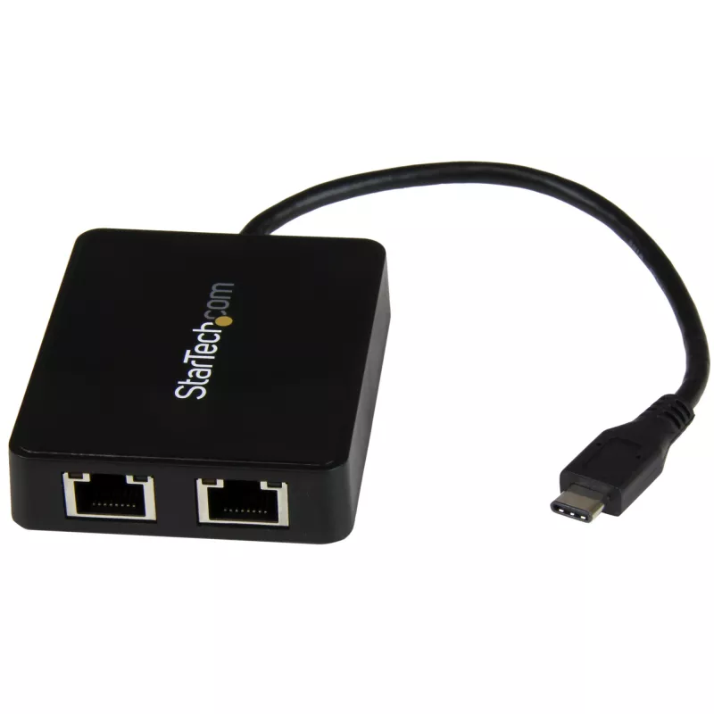 StarTech.com USB-C naar dual Gigabit Ethernet-adapter met USB (Type-A) aansluiting