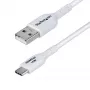StarTech.com 2m USB-A naar USB-C oplaadkabel, laden & synchroniseren, 3A, USB 2.0, TPE-mantel - witte USB-oplaadkabel