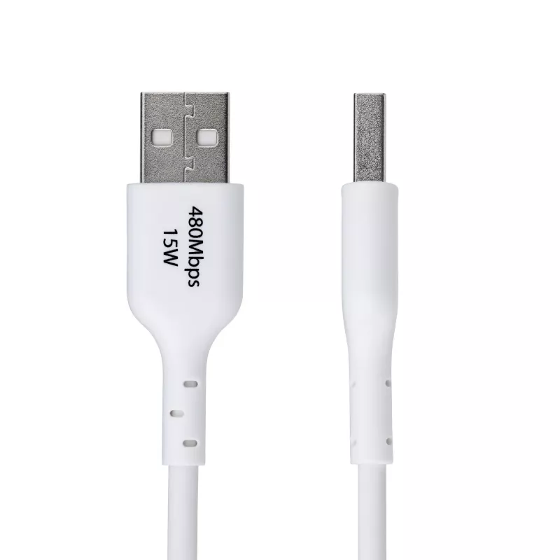 StarTech.com 2m USB-A naar USB-C oplaadkabel, laden & synchroniseren, 3A, USB 2.0, TPE-mantel - witte USB-oplaadkabel
