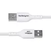 StarTech.com 2m USB-A naar USB-C oplaadkabel, laden & synchroniseren, 3A, USB 2.0, TPE-mantel - witte USB-oplaadkabel