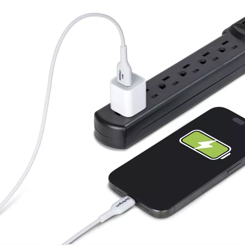 StarTech.com 2m USB-A naar USB-C oplaadkabel, laden & synchroniseren, 3A, USB 2.0, TPE-mantel - witte USB-oplaadkabel