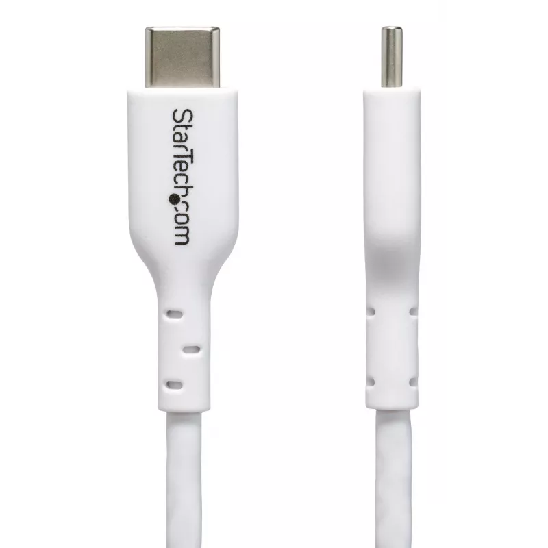 StarTech.com 1m (3.3ft) witte USB-C-oplaadkabel, USB-C-kabel, USB 2.0 Type-C laptop-oplaadkabel, 60W 3A Power Delivery, TPE-mantel, USB-C datatransmissiekabel, M/M