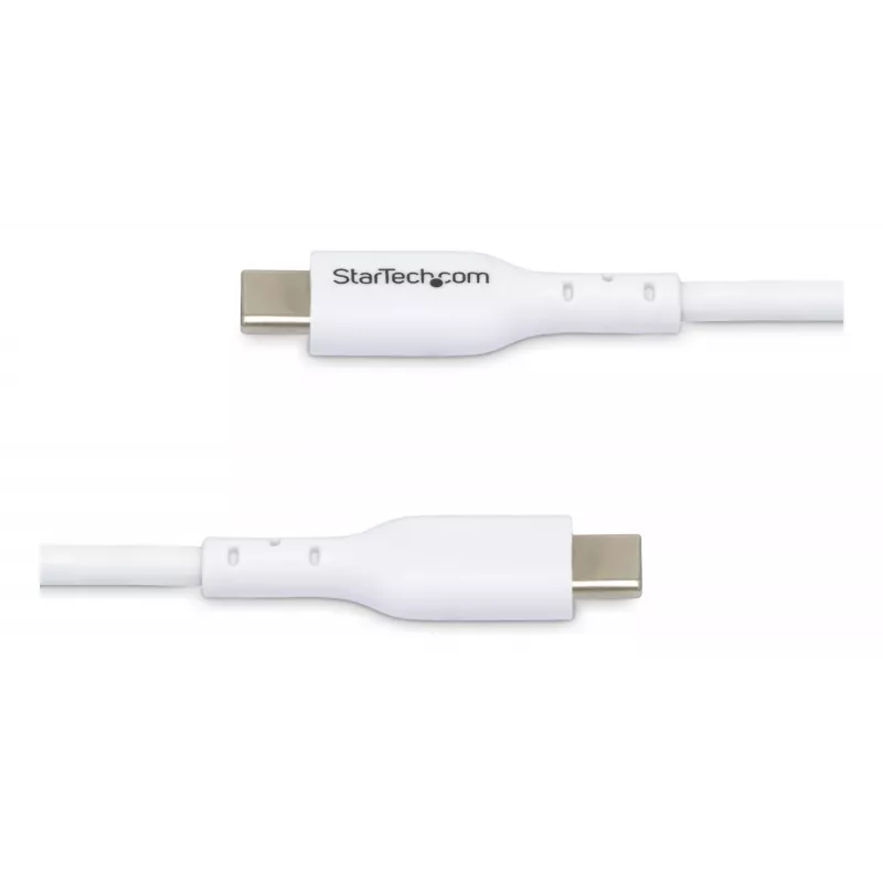 StarTech.com 1m (3.3ft) witte USB-C-oplaadkabel, USB-C-kabel, USB 2.0 Type-C laptop-oplaadkabel, 60W 3A Power Delivery, TPE-mantel, USB-C datatransmissiekabel, M/M