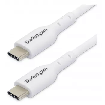 StarTech.com 2m witte USB-C-oplaadkabel, USB-C-kabel, USB 2.0 Type-C laptop-oplaadkabel, 60W 3A Power Delivery, TPE-mantel, USB-C datatransmissiekabel, M/M