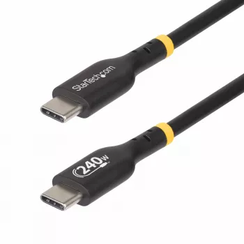 StarTech.com 1m USB-C oplaadkabel, USB-IF gecertificeerde USB-C-kabel, 240W PD EPR, USB 2.0 Type-C laptop-oplaadkabel, USB-C datatransmissiekabel, TPE-mantel, M/M