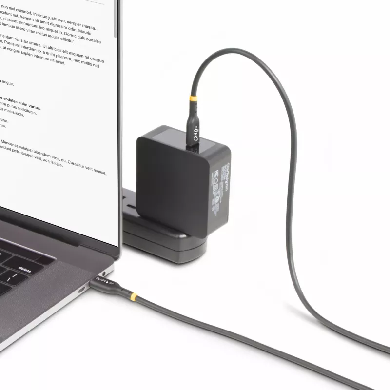 StarTech.com USB-C-oplaadkabel 2 m, USB-IF-gecertificeerde USB-C-kabel, 240 W PD EPR, USB 2.0 Type-C laptop-oplaadkabel, USB-C datatransmissiekabel, TPE-mantel, M/M