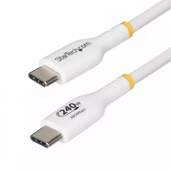 StarTech.com 2m witte USB-C-oplaadkabel, USB-IF-gecertificeerde USB-C-kabel, 240W PD EPR, USB 2.0 Type-C laptop-oplaadkabel, USB-C datakabel, TPE-mantel