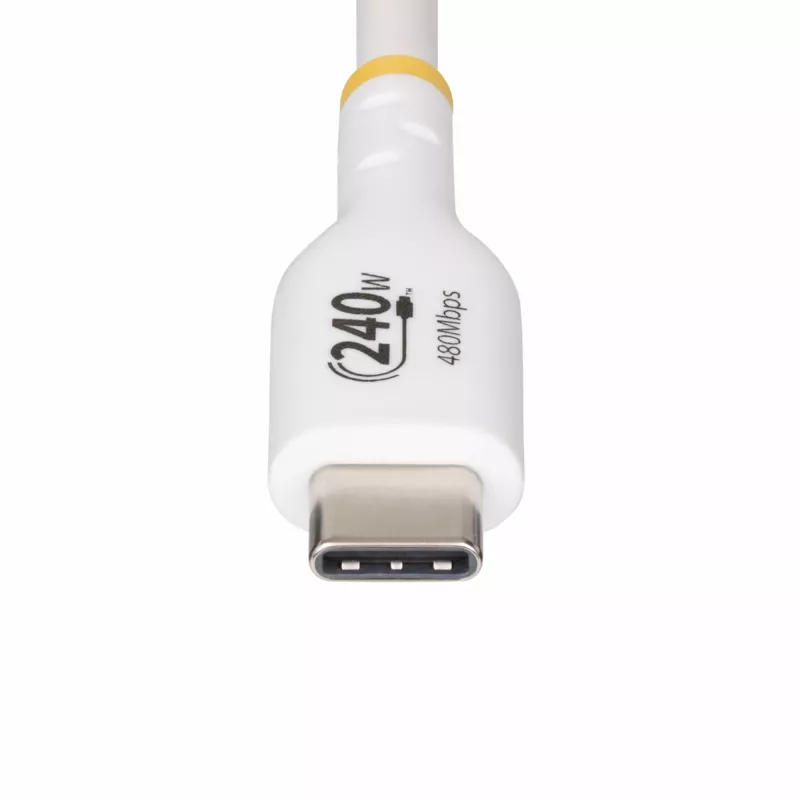 StarTech.com 3m witte USB-C-oplaadkabel, USB-IF-gecertificeerde USB-C-kabel, 240W PD EPR, USB 2.0 Type-C laptop-oplaadkabel, USB-C datatransmissiekabel, TPE-mantel