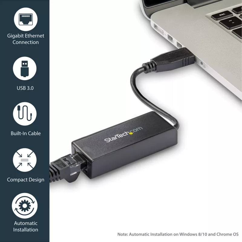 StarTech.com USB 3.0 naar Gigabit Ethernet netwerkadapter, 10/100/1000 Mbit/s, USB naar RJ45, USB naar LAN adapter, USB 3.0 Ethernet adapter (GbE), TAA-conform