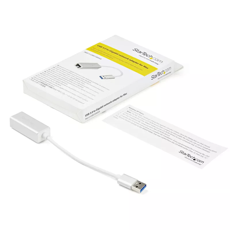StarTech.com USB 3.0 naar Gigabit netwerkadapter - zilver, bedraad, USB, Ethernet, 2000 Mbit/s, zilver