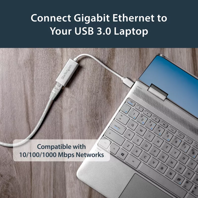 StarTech.com USB 3.0 naar Gigabit netwerkadapter - zilver, bedraad, USB, Ethernet, 2000 Mbit/s, zilver