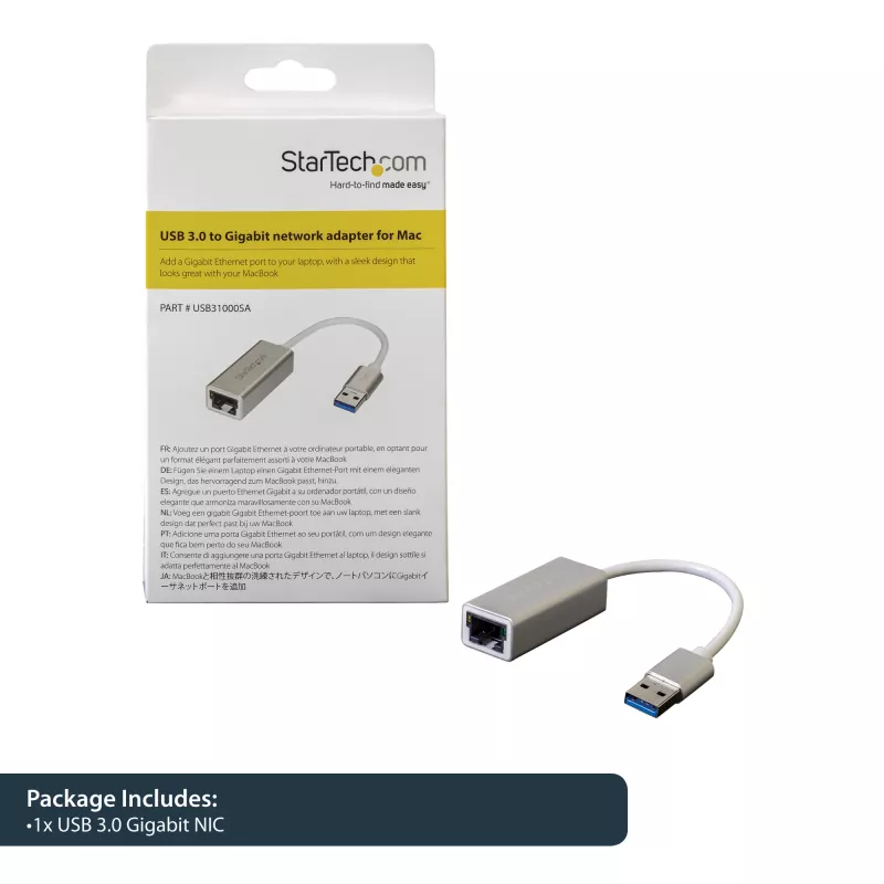 StarTech.com USB 3.0 naar Gigabit netwerkadapter - zilver, bedraad, USB, Ethernet, 2000 Mbit/s, zilver