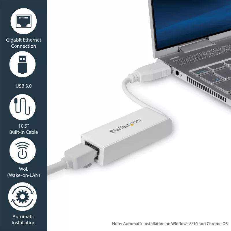 StarTech.com USB 3.0 naar Gigabit Ethernet netwerkadapter, 10/100/1000 Mbit/s, USB naar RJ45, USB naar LAN adapter, USB 3.0 Ethernet adapter (GbE), TAA-conform