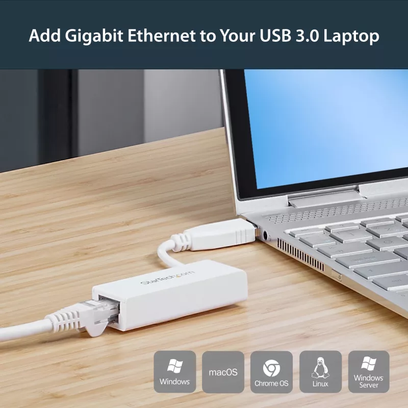 StarTech.com USB 3.0 naar Gigabit Ethernet netwerkadapter, 10/100/1000 Mbit/s, USB naar RJ45, USB naar LAN adapter, USB 3.0 Ethernet adapter (GbE), TAA-conform