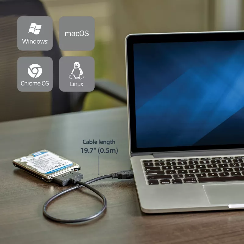 StarTech.com USB 3.1 naar 2,5 inch SATA harde schijf-adapter – USB 3.1 Gen 2 10 Gbit/s met UASP externe HDD/SSD opslagconverter