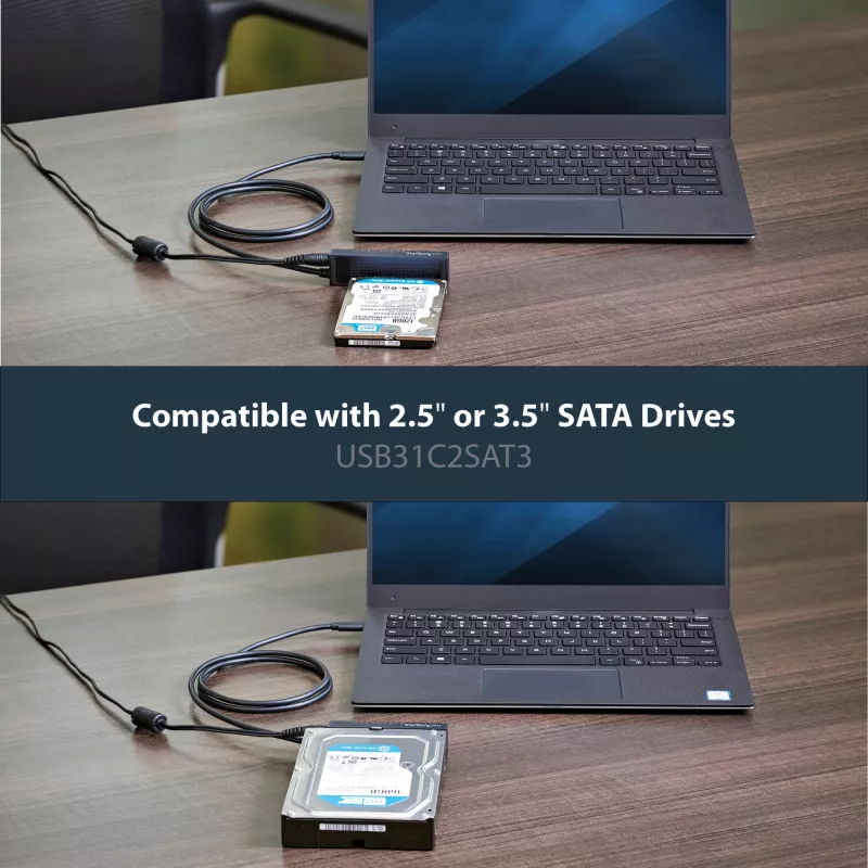 StarTech.com USB 3.1 (10Gbps) adapterkabel voor 2,5-inch/3,5-inch SATA-schijven – USB-C