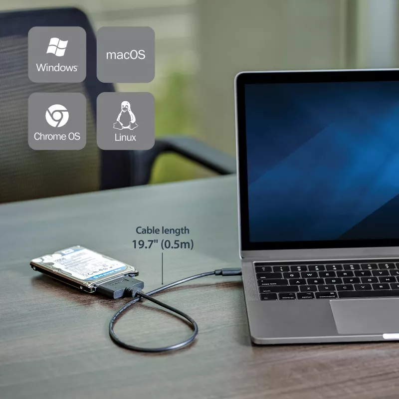 StarTech.com USB 3.1 (10 Gbit/s) adapterkabel voor 2,5-inch SATA-schijven – USB-C