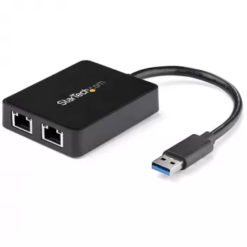 StarTech.com USB 3.0 naar dual-port Gigabit Ethernet adapter NIC met USB-poort