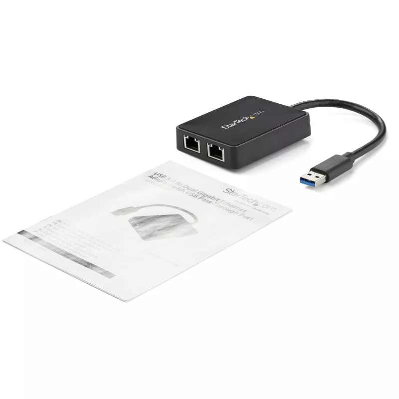 StarTech.com USB 3.0 naar dual-port Gigabit Ethernet adapter NIC met USB-poort
