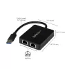 StarTech.com USB 3.0 naar dual-port Gigabit Ethernet adapter NIC met USB-poort