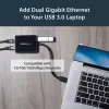 StarTech.com USB 3.0 naar dual-port Gigabit Ethernet adapter NIC met USB-poort