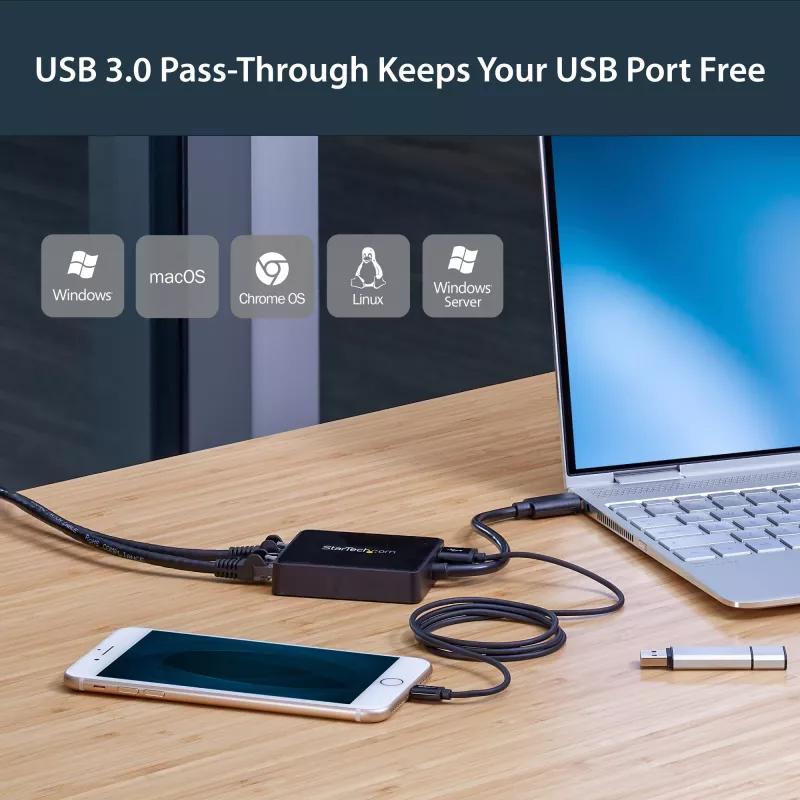 StarTech.com USB 3.0 naar dual-port Gigabit Ethernet adapter NIC met USB-poort