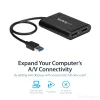 StarTech.com USB 3.0 naar dual DisplayPort adapter – 4K 60Hz, 3.2 Gen 1 (3.1 Gen 1), USB Type-A, DisplayPort-uitgang, 4096 x 2160 pixels
