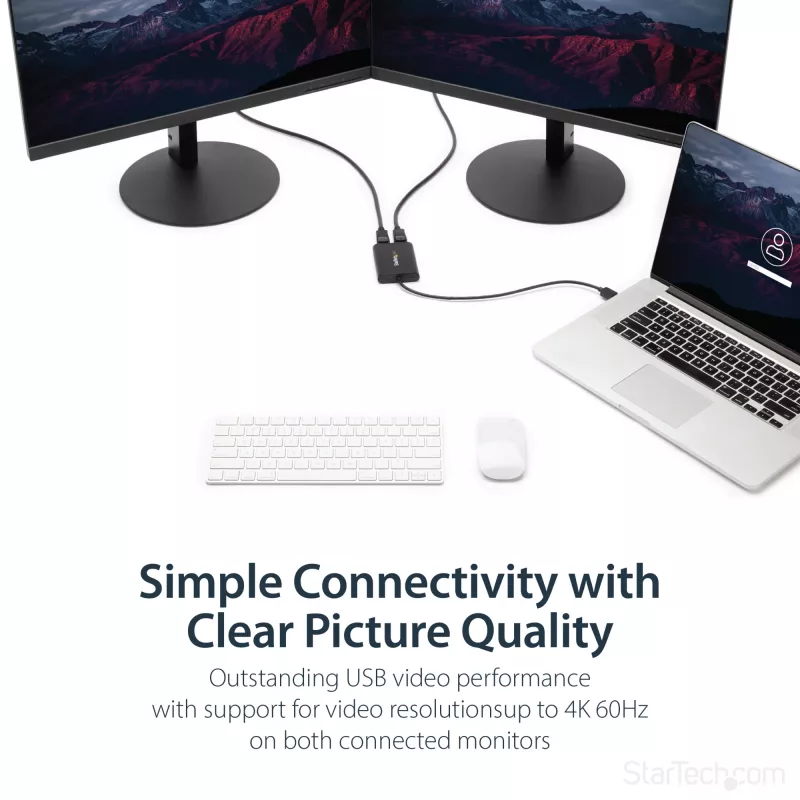 StarTech.com USB 3.0 naar dual DisplayPort adapter – 4K 60Hz, 3.2 Gen 1 (3.1 Gen 1), USB Type-A, DisplayPort-uitgang, 4096 x 2160 pixels