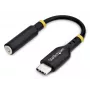 StarTech.com USBCAUDIO2 USB-C naar 3,5 mm TRRS audio-adapter voor hoofdtelefoon/headset, 32-bits DAC, Thunderbolt-compatibel, 12,7 cm, zwart