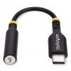 StarTech.com USBCAUDIO2 USB-C naar 3,5 mm TRRS audio-adapter voor hoofdtelefoon/headset, 32-bits DAC, Thunderbolt-compatibel, 12,7 cm, zwart