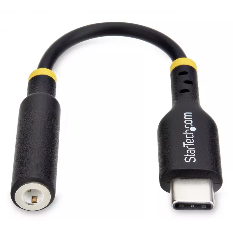 StarTech.com USBCAUDIO2 USB-C naar 3,5 mm TRRS audio-adapter voor hoofdtelefoon/headset, 32-bits DAC, Thunderbolt-compatibel, 12,7 cm, zwart
